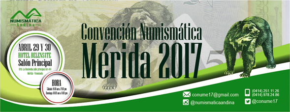 Poster of the I Numismatic Convention of Merida, April 2017
