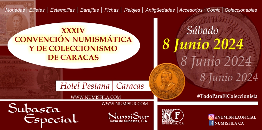 Poster of the 34th Numismatic and Collecting Convention of Caracas, June 2024