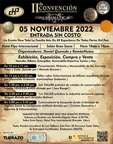 2nd numismatic convention and numismatic auction and collectibles Aragua state