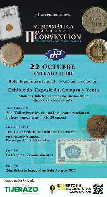 2da convención numismática y subasta numismática y coleccionables el estado Aragua