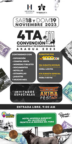 4th numismatic convention and numismatic auction and collectibles Aragua state