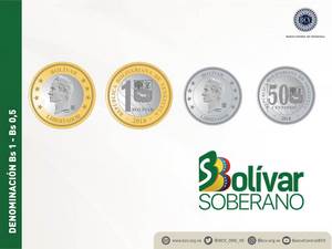 Afiche del anuncio de las monedas de Bolívar Soberano