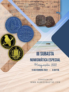 Afiche de la III Subasta Numismática Margarita 2022