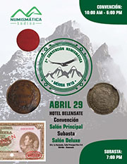 Afiche de la 2da Convención Numismática Mérida, Abril 2018