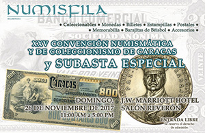 Afiche de la XXV Convención Numismática y de Coleccionismo de Caracas, Noviembre 2017
