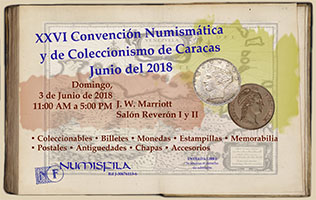 Poster of the 26th Numismatic and Collecting Convention of Caracas, June 2018