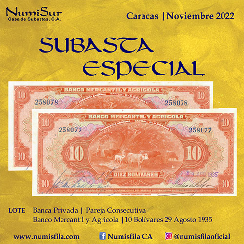 Poster of the XXXI Numismatic and Collecting Convention of Caracas, November 2022