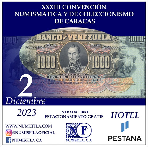 Poster of the XXXIII Numismatic and Collecting Convention of Caracas, December 2023
