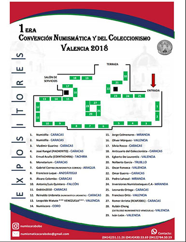 Plano de la 1era Convención Numismática y del Coleccionismo Valencia 2018