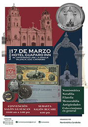 Poster of the 1st Numismatic and Collecting Convention of Valencia, March 2018