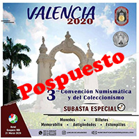 Poster of the 3rd Numismatic and Collecting Convention of Valencia, March 2020