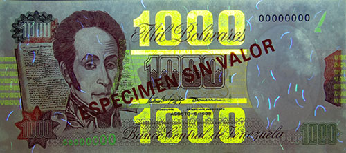 Piece bbcv1000bs-ac03s (Obverse, under ultraviolet light)