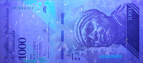 Piece bbcv1000bsf-aa01-a8 (Obverse, under ultraviolet light)