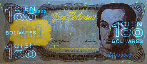 Piece bbcv100bs-db04-f8 (Obverse, under ultraviolet light)