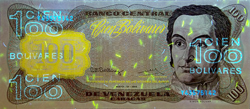 Piece bbcv100bs-dd03-y8 (Obverse, under ultraviolet light)