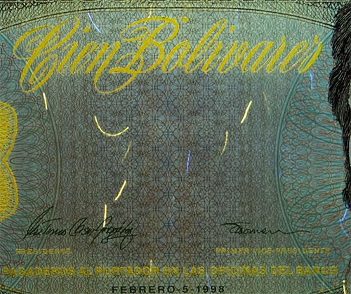 Piece bbcv100bs-dd05-g8 (Obverse, partial, under ultraviolet light)