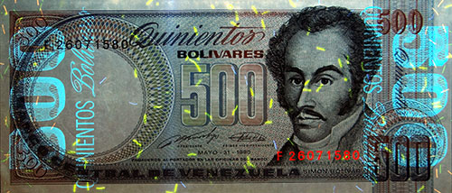 Piece bbcv500bs-ea04-f8 (Obverse, under ultraviolet light)