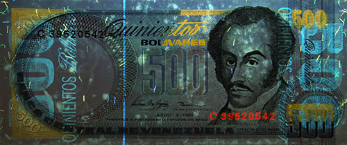 Piece bbcv500bs-eb01-c8 (Obverse, under ultraviolet light)