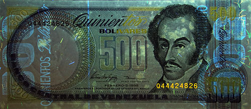 Piece bbcv500bs-ec01-q8 (Obverse, under ultraviolet light)