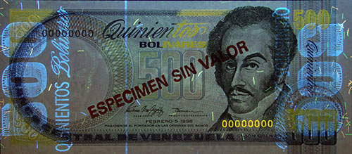 Piece bbcv500bs-ec01s (Obverse, under ultraviolet light)