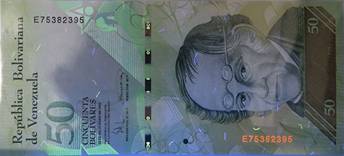 Piece bbcv50bsf-ab01-e8,e2 (Obverse, under ultraviolet light, without error)