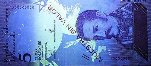 Piece bbcv5bss-aa01s (Obverse, under ultraviolet light)