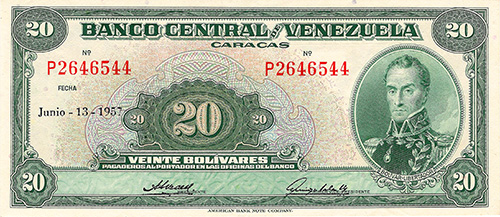 Design A, Type B. Date Junio 13 1957. Serie P7