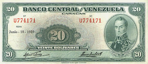 Diseño A, Tipo B. Fecha Junio 18 1959. Serie U6