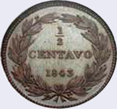 Diseño A, Tipo A. Fecha 1843 (Acabado Proof)